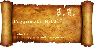 Bugyinszki Niké névjegykártya